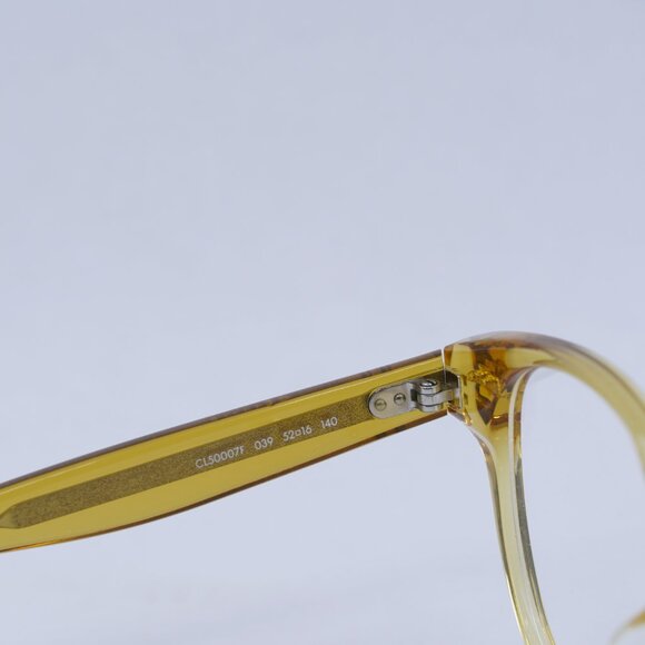 🕶️ New Celine CL50007F 039 Eyeglasses - Yellow Frame 52mm - Picture 8 of 12